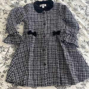 Girly coat with pretty details, black and white, 4Y, Nannette